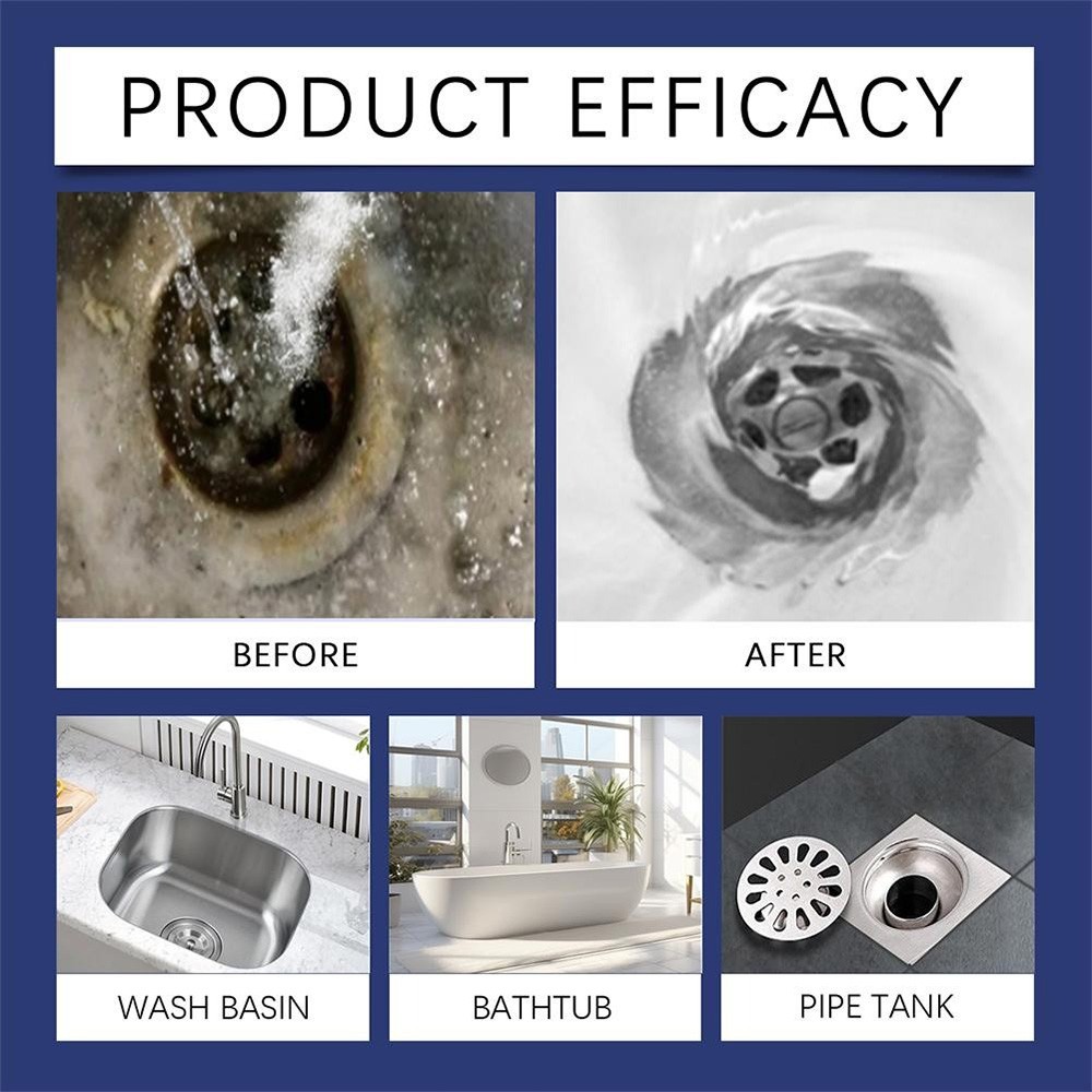 Fast Drain Remover Sink Dredge Pipe Cleaning Powder Clean Sewers Eliminate Odors