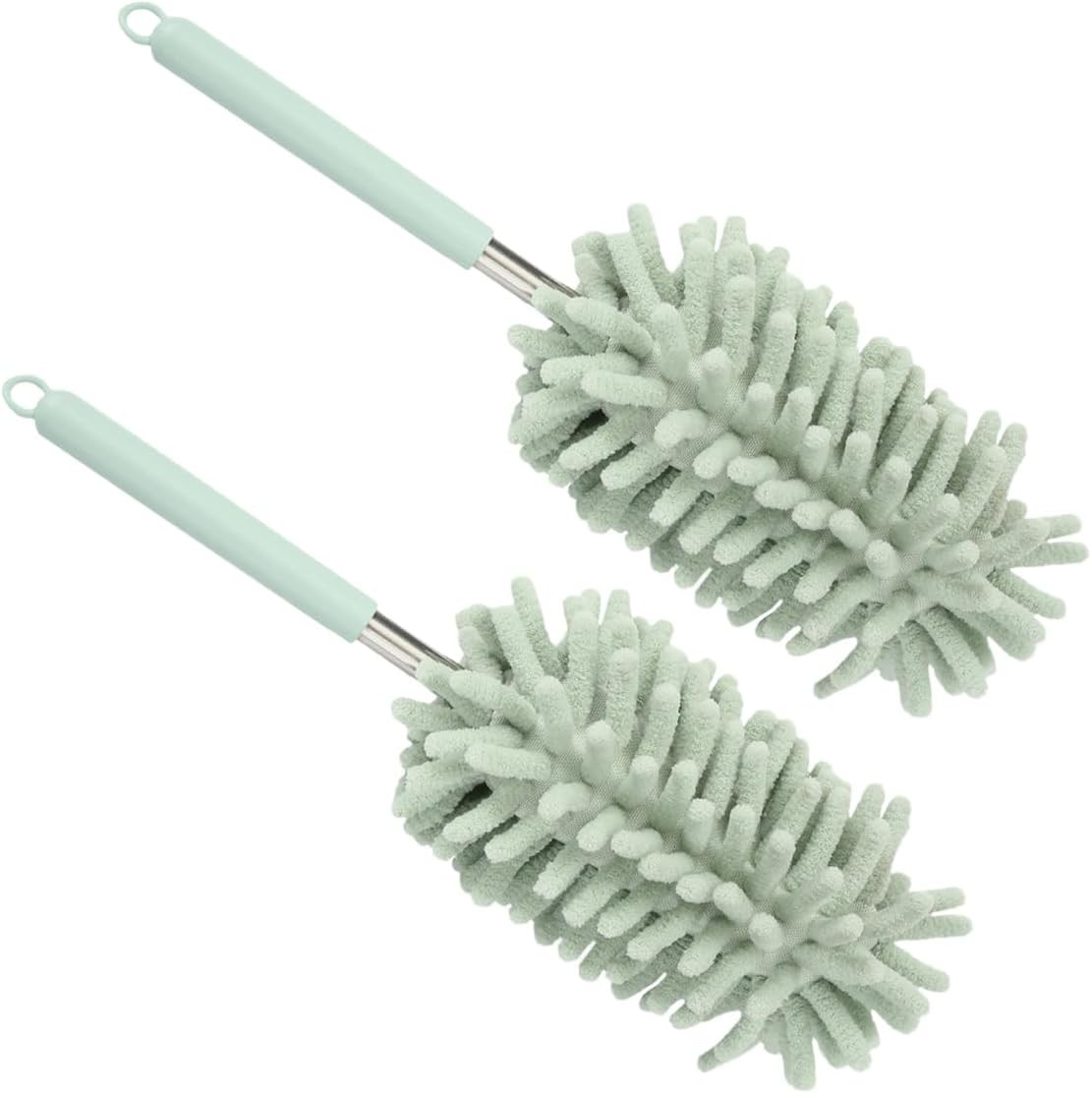 2PCS Car Interior Duster, Soft Chenille Detailing Brush with Extension Pole,