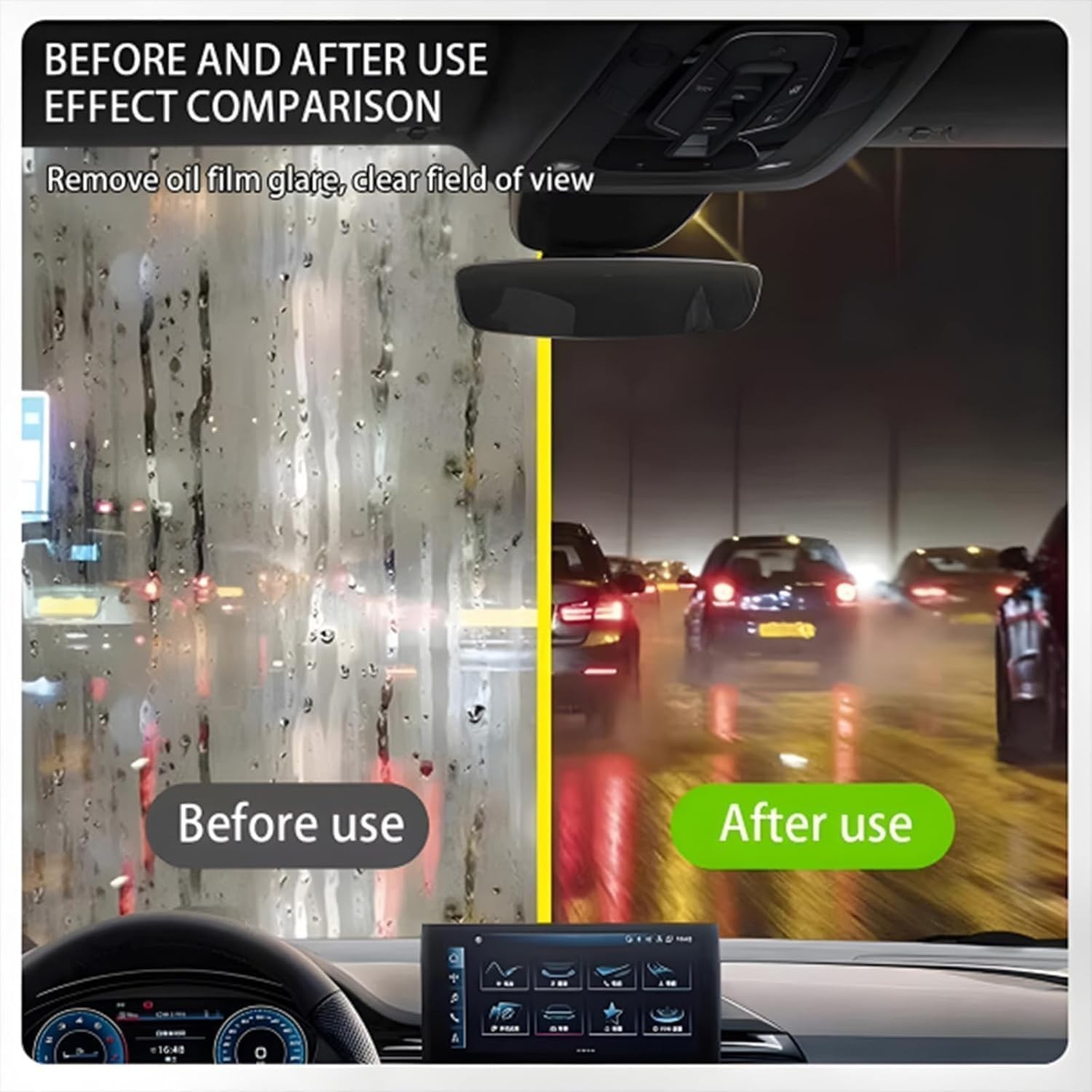 Clear Vision Car Oil Film Cleaning Brush, 2025 New Car Windshield Cleaner, Clear