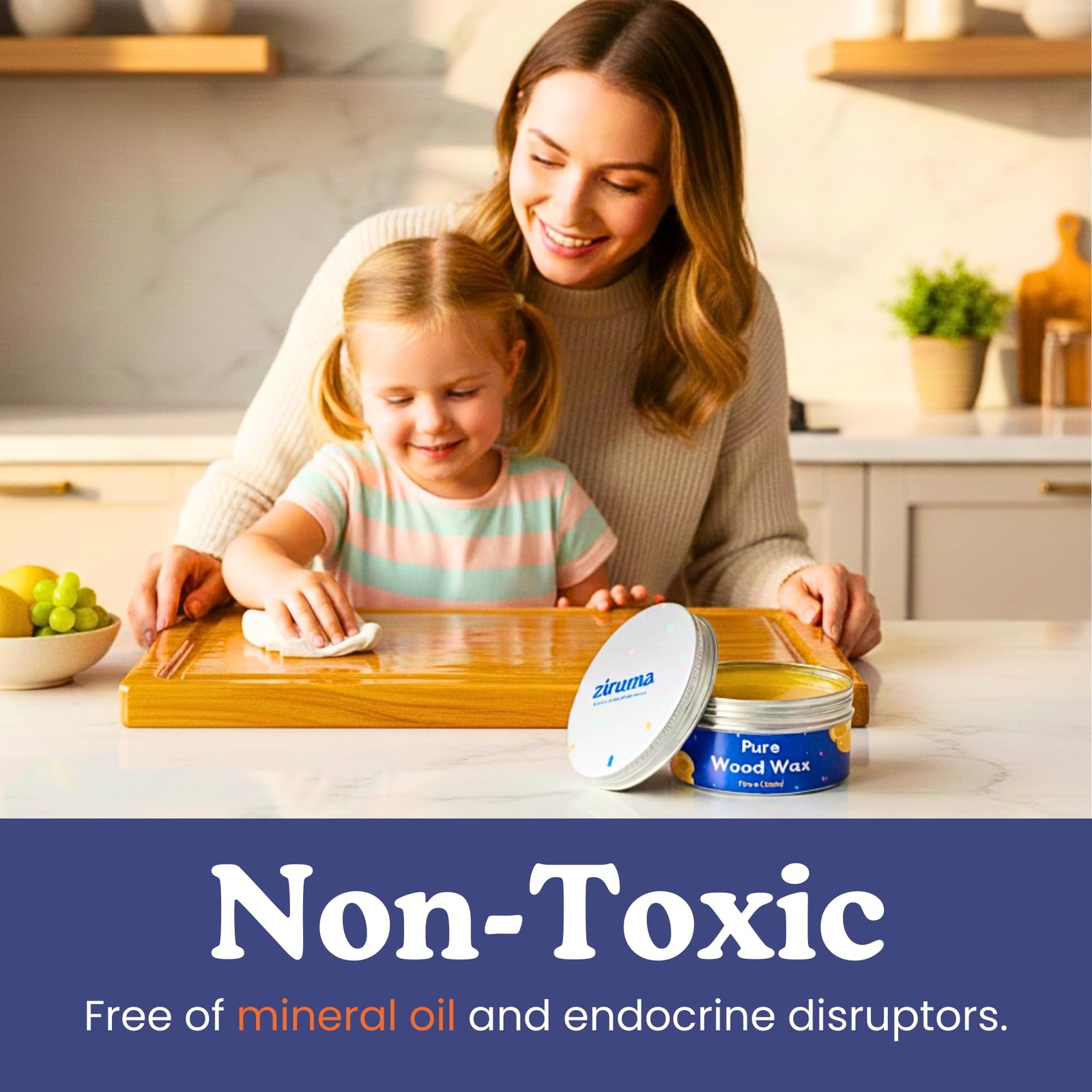 Non-Toxic Wood Wax, Mineral Oil Free, Made of Beeswax & Natural Oils, 7 oz | …
