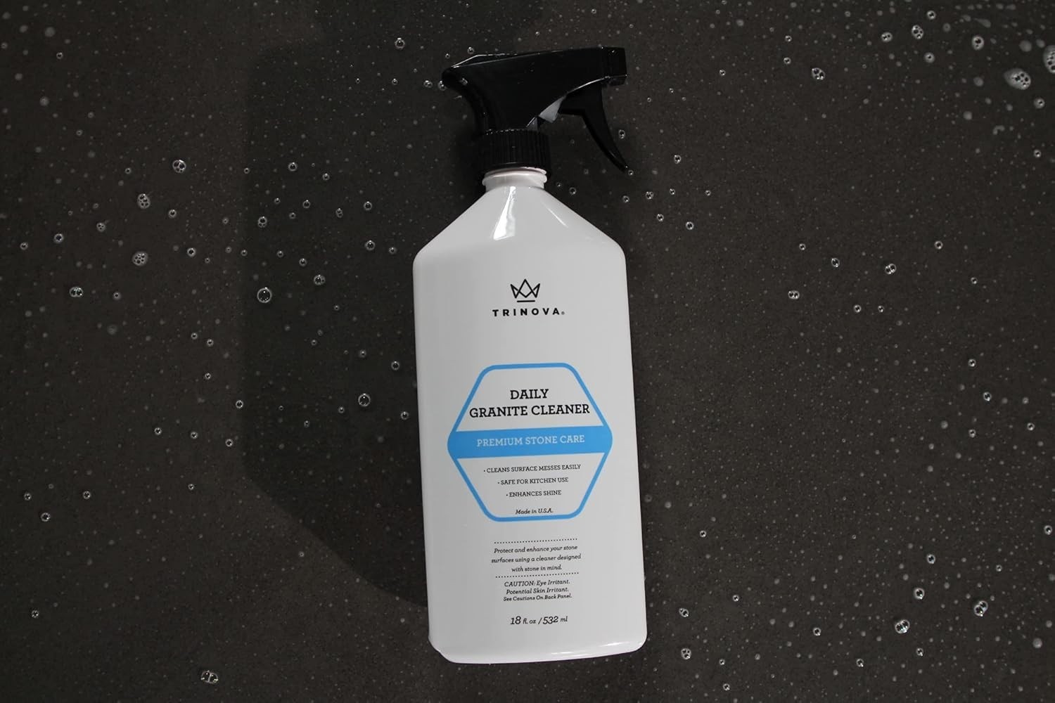TriNova Granite Cleaner & Polish for Daily Use – Made in USA, 18 oz TILE, STONE