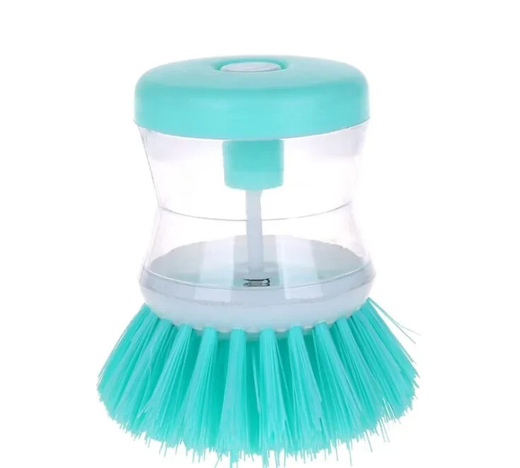 Kitchen Wash Pot Dish Brush Clean Utensils with Dish washing liquid Dispenser