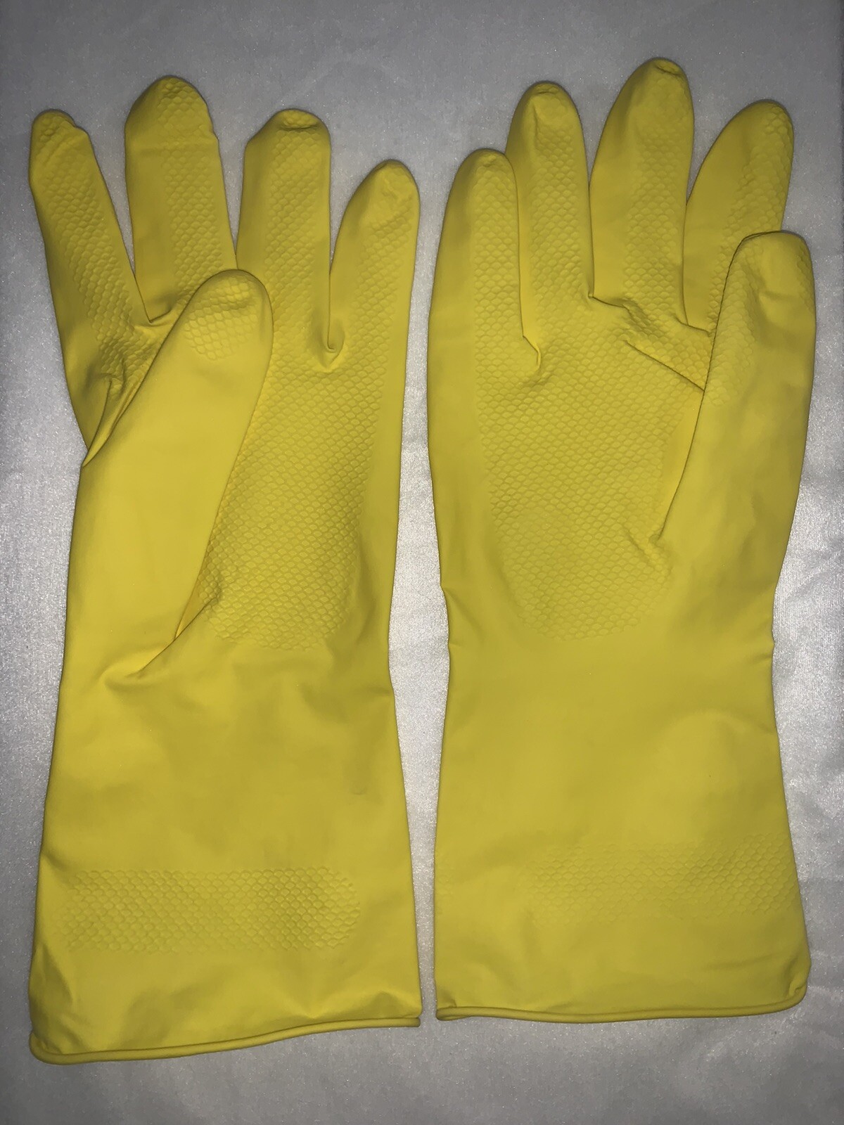 Yellow Latex Household Cleaning Dishwashing Gloves – 3 Pairs (6 Gloves) – Large