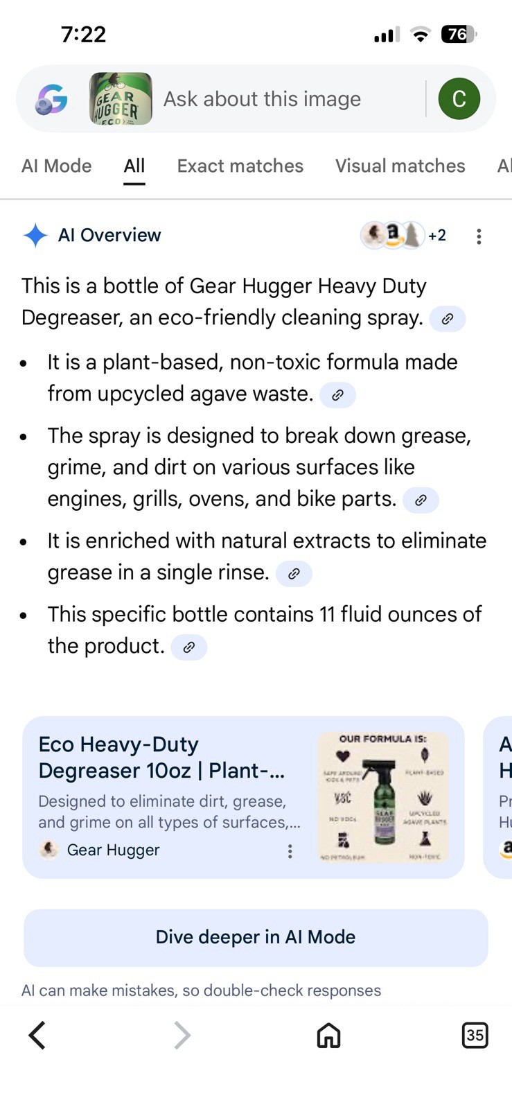 5 – ECO Gear Hugger Heavy Duty Degreaser 11oz Each – Free S & H – ECO Friendly