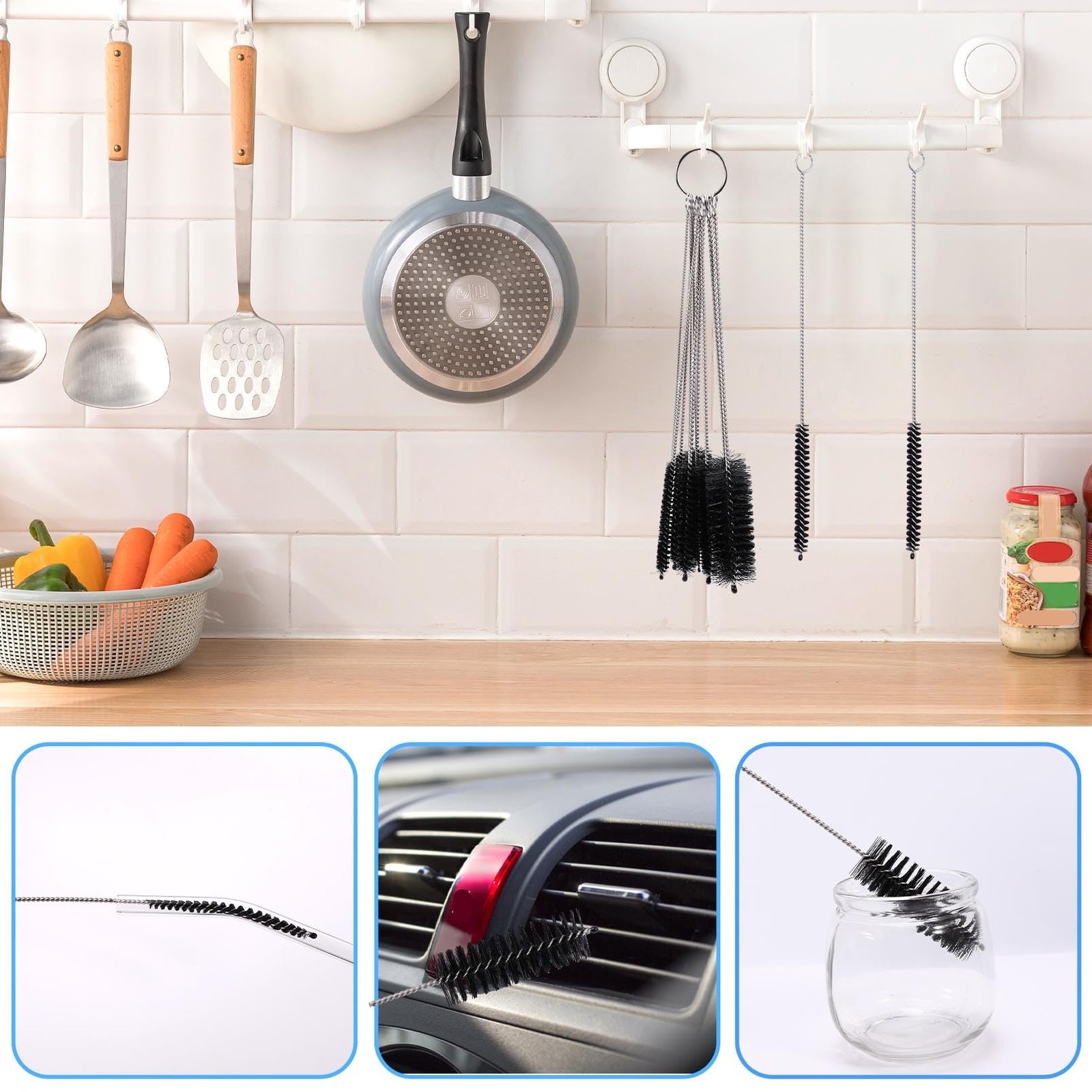 16pcs Long Tube Cleaner Set, Extra Long Hose Cleaning Brush, Pipe Cleaning Br…