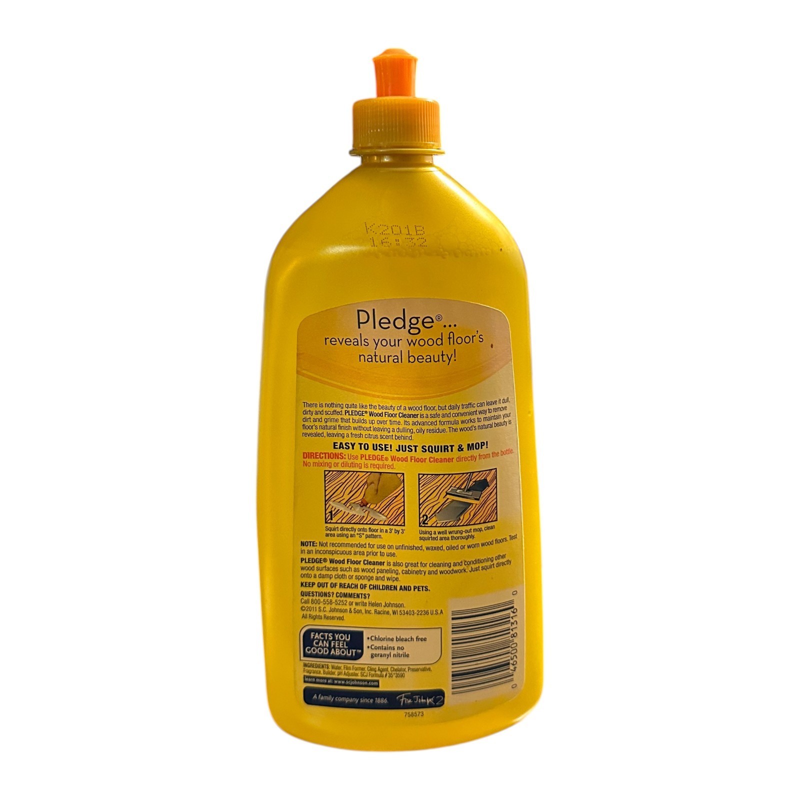 Pledge Floor Care 4-in-1 Wood Cleaner 27oz Citrus Scent Cleans Shines Restores