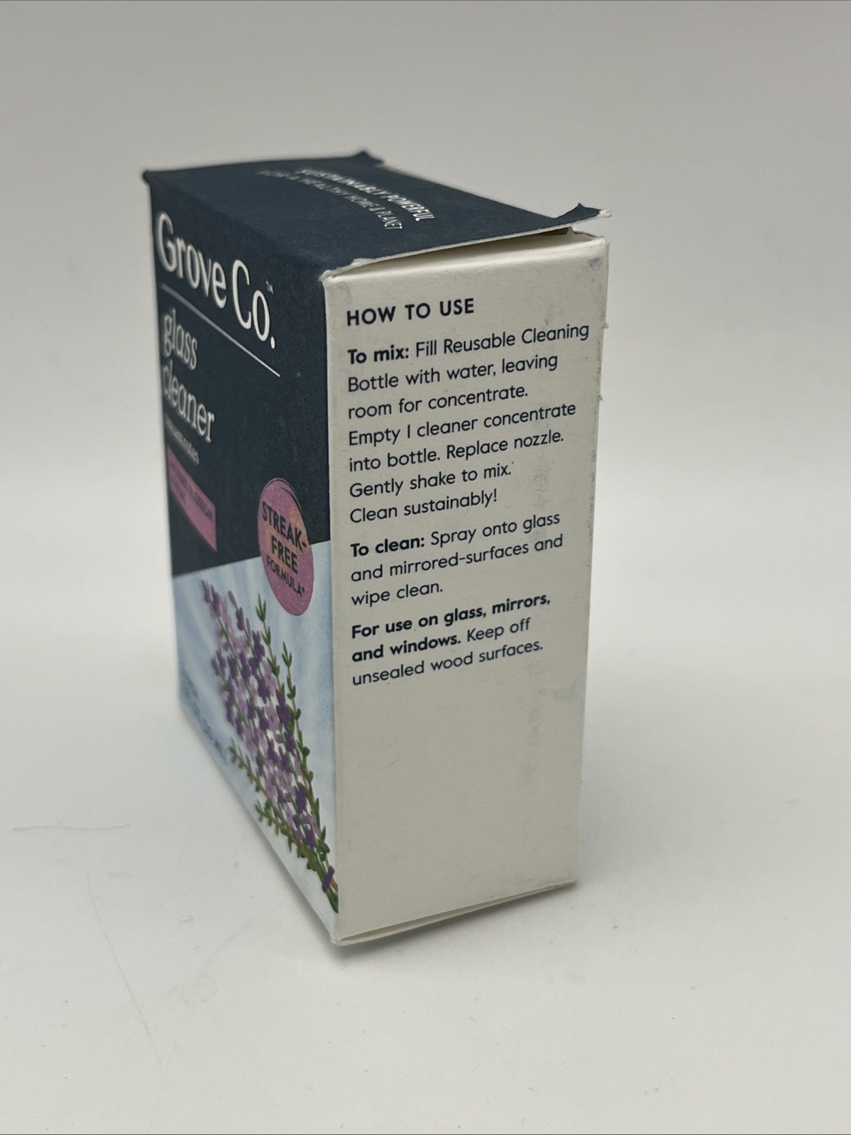 2 Pack Grove Glass Cleaner 1 oz Bottles Lavender & Thyme Concentrate All Natural