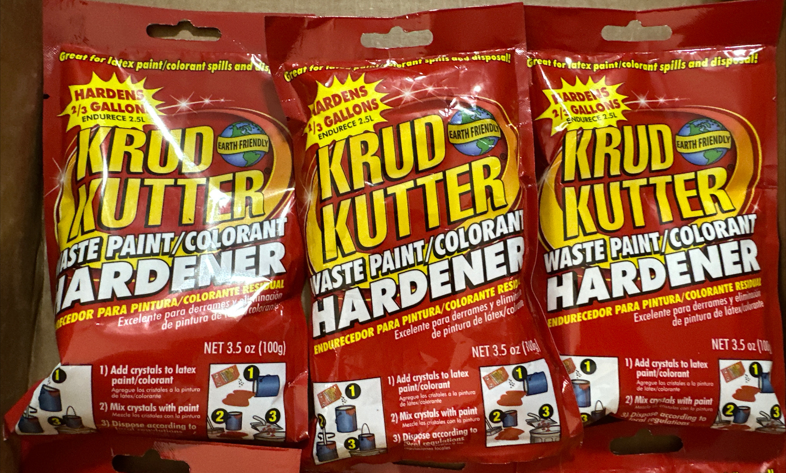3 Packs Krud Kutter PH35 Waste Paint Hardener Crystals 3.5 oz Each