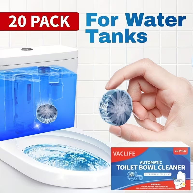 Automatic Toilet Bowl Cleaner Tablets, Low Odor for Bathroom Freshness