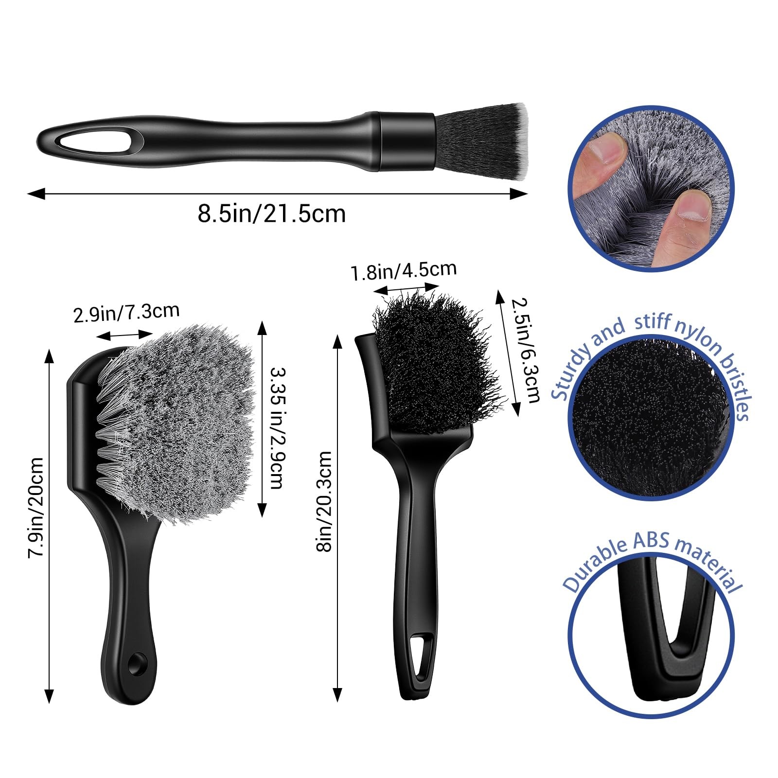 7PCS Car Wheel Tire Brush Set Soft Bristle Rim Cleaning Detailing Kit NEW!!!