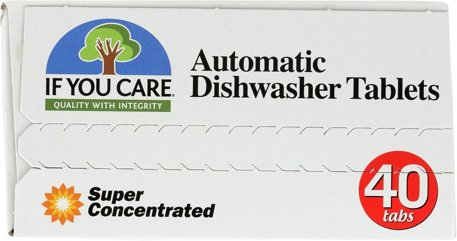 Dishwasher Tablets Natural Dish Cleaner Detergent Dishwashing Soap Tabs, 40 Ct