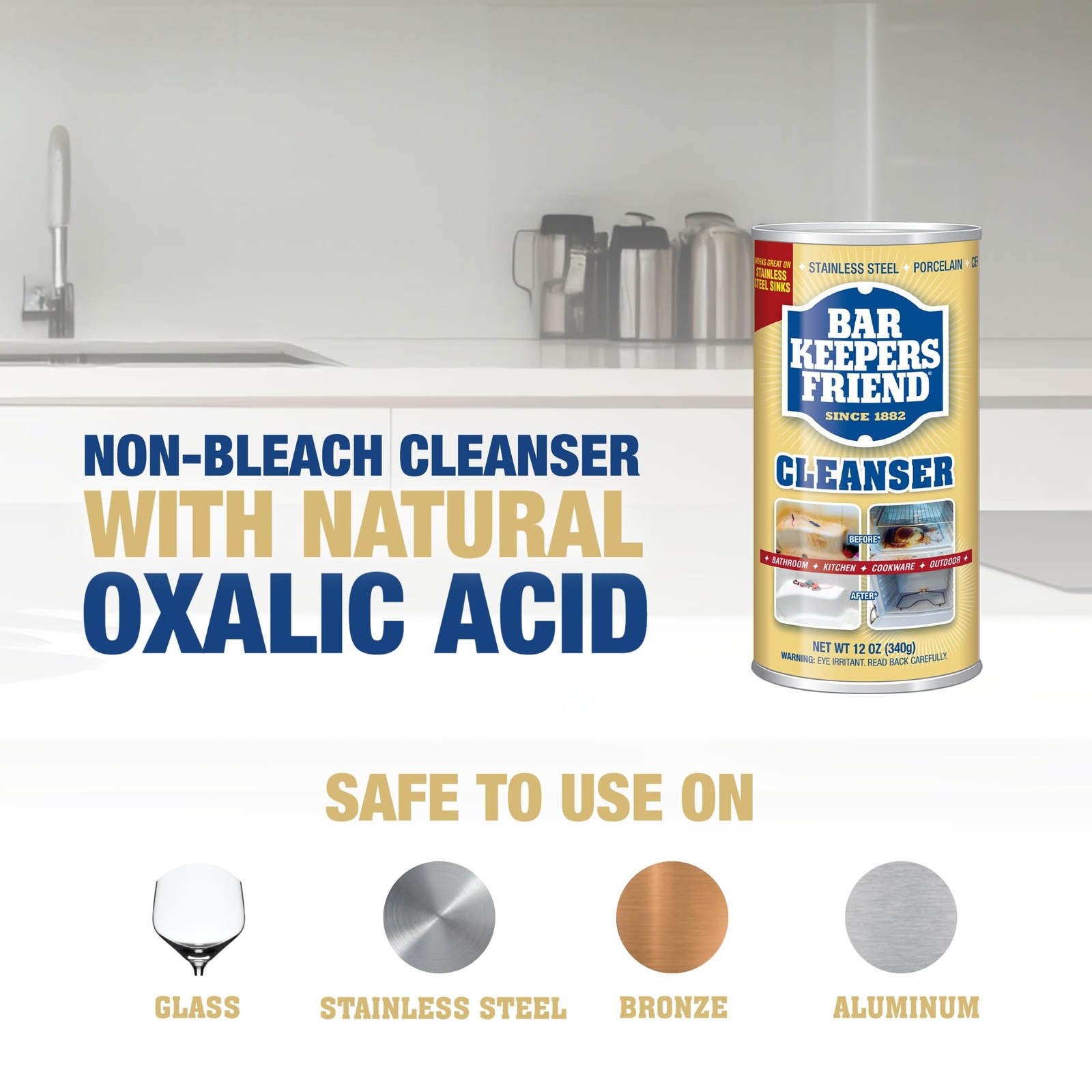 Bar Keepers Friend All Purpose Cleaner Powder 12 Ounce Pack Of 2 Heavy Duty