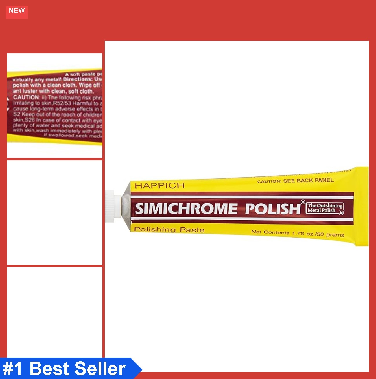 Metal Polish Paste 1.76 oz Chrome Aluminum Cleaner Restorer For Auto Motorcycle