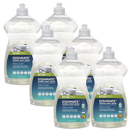 Ecos Pl9721/6 Dish Soap, Hand Wash, 25 Oz, Bottle, Liquid, Unscented,