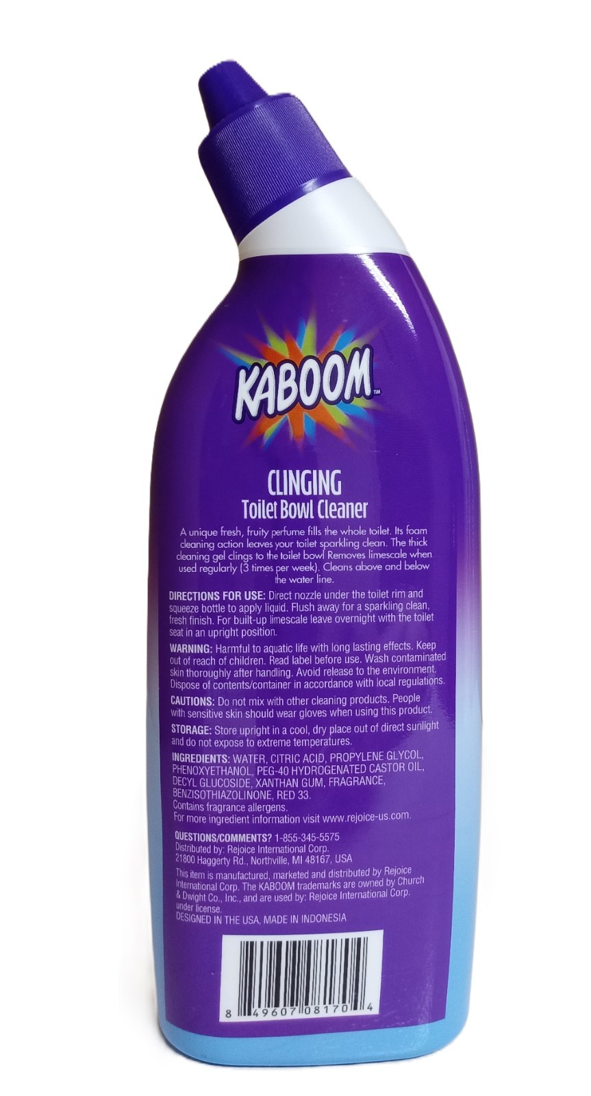 4 Pack- KABOOM Clinging Toilet Bowl Cleaner and Deodorizer 14 Fl. Oz. (Each)