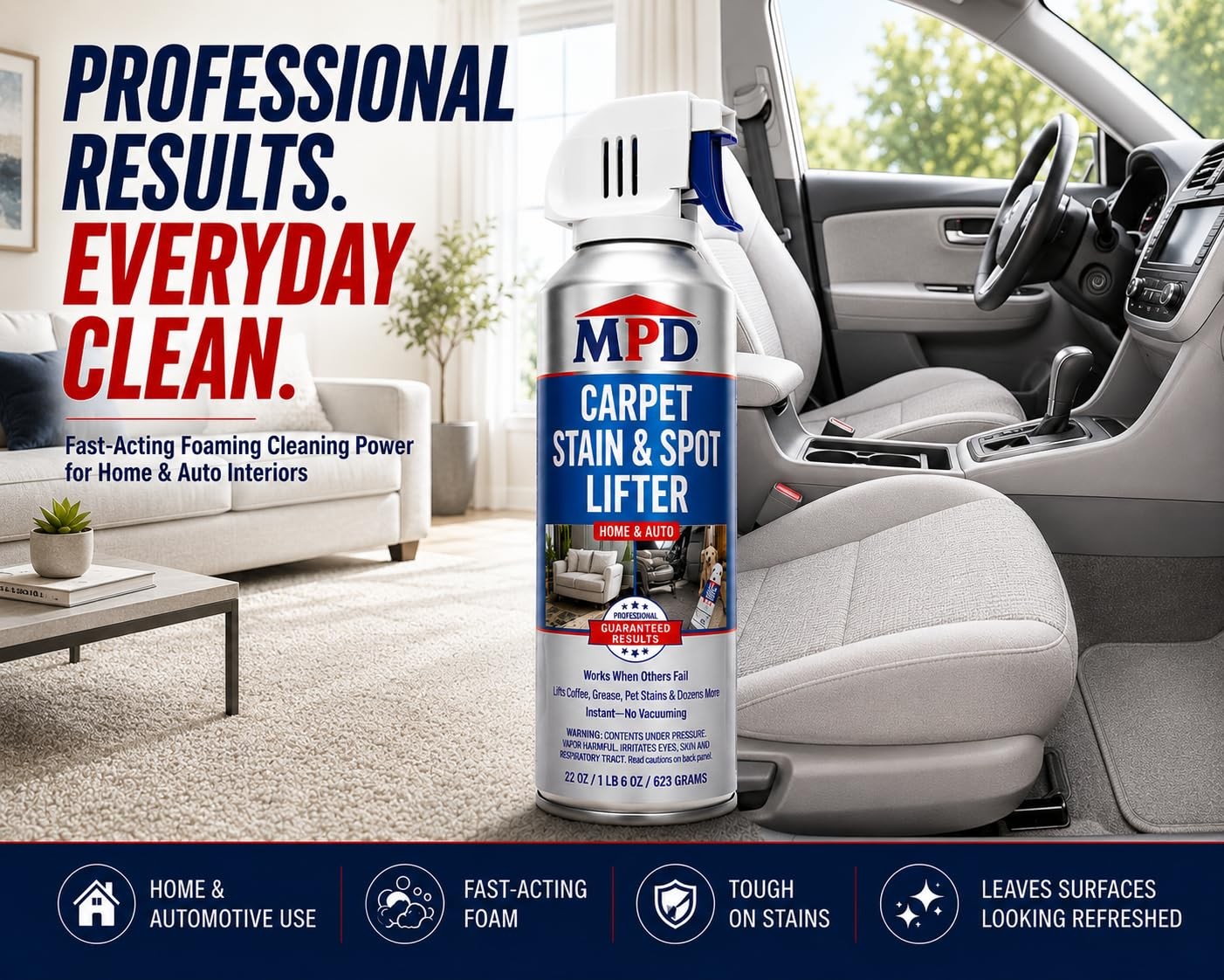 MPD PRO Professional Carpet & Upholstery Stain Remover – Fast-Acting Spot Cle…