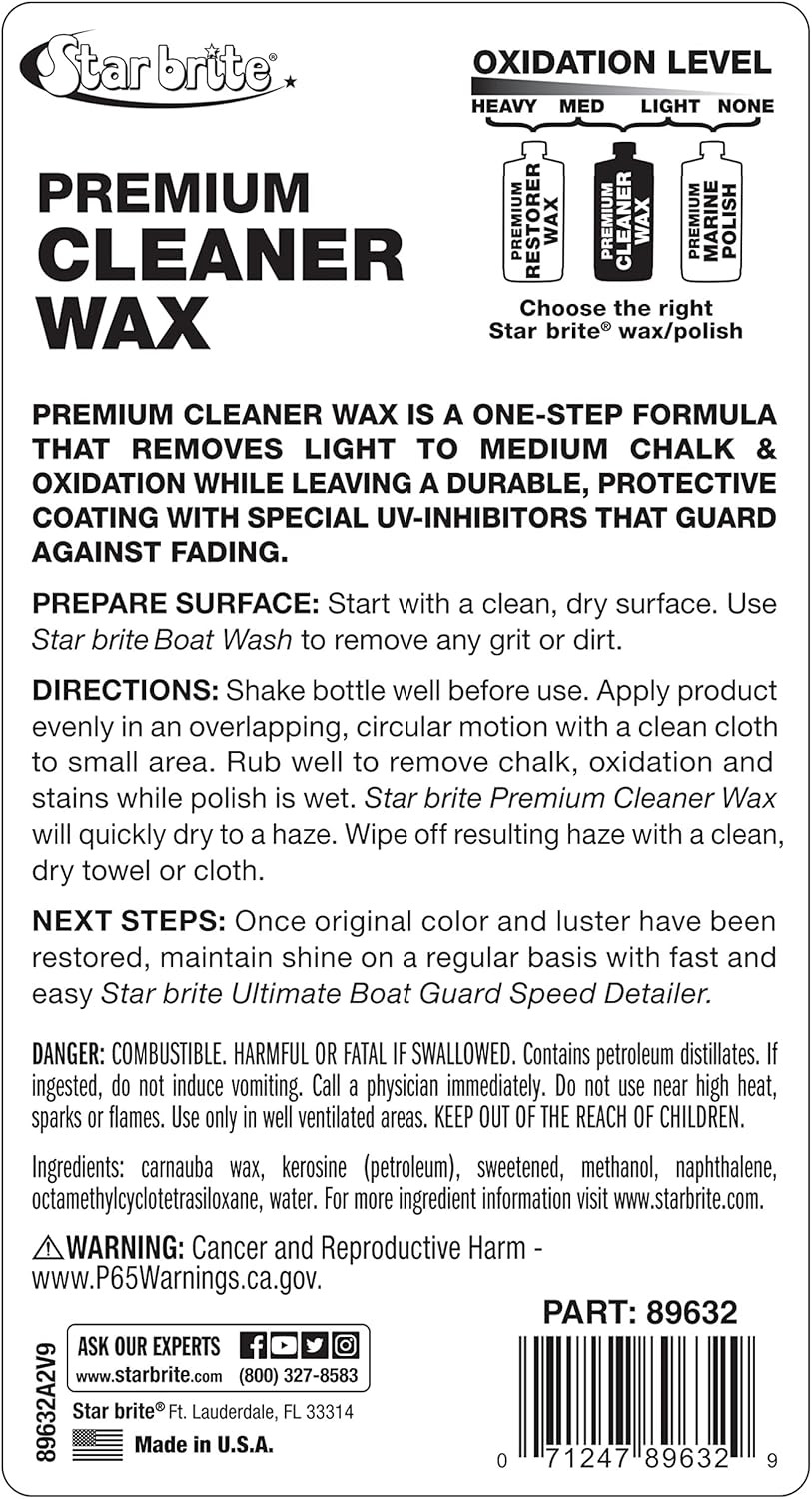 One-Step Cleaner Wax with UV Protection – Removes Chalk & Oxidation from Fibergl