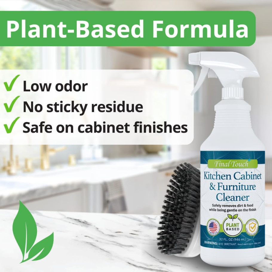 Plant Based Kitchen Cabinet Cleaner Spray Wood Furniture Cleaner 32 Fl Oz Safe