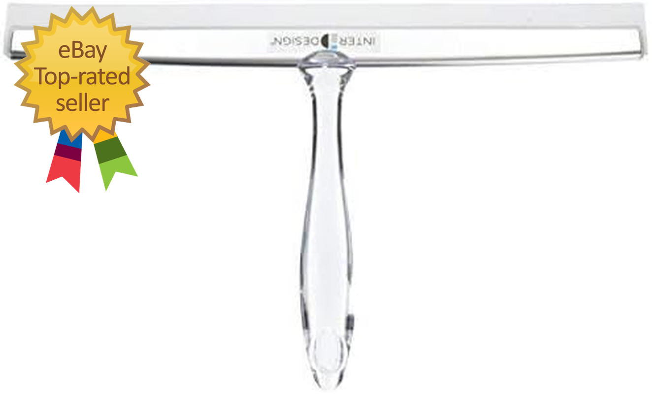 Idesign Zia Metal and Plastic Bathroom Squeegee for Shower Glass Doors Floors