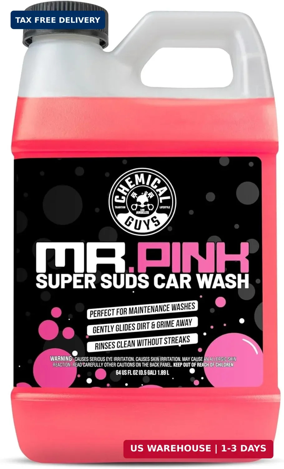 Chemical Guys Mr. Pink Car Wash Soap 64oz pH Balanced Foaming Car Wash Shampoo