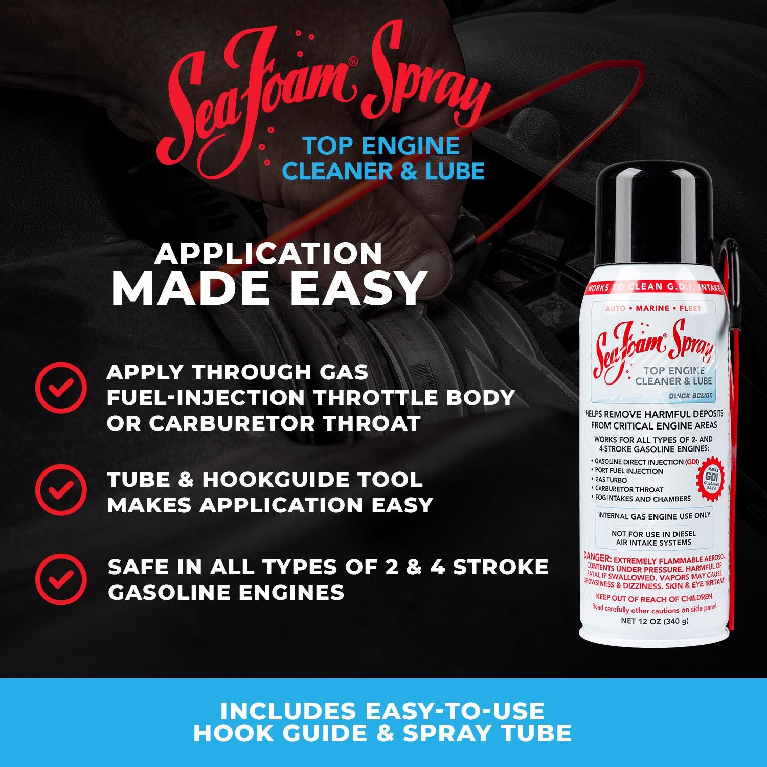 Sea Foam Gasoline/2 and 4 Cycle Engine Lubricant Cleaner 12 oz