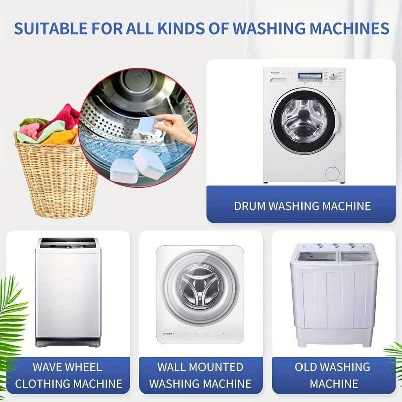 Qyqost Washing Machine Cleaner, Deodorizer, & Descaler 24-Pack – 1 Year Supply
