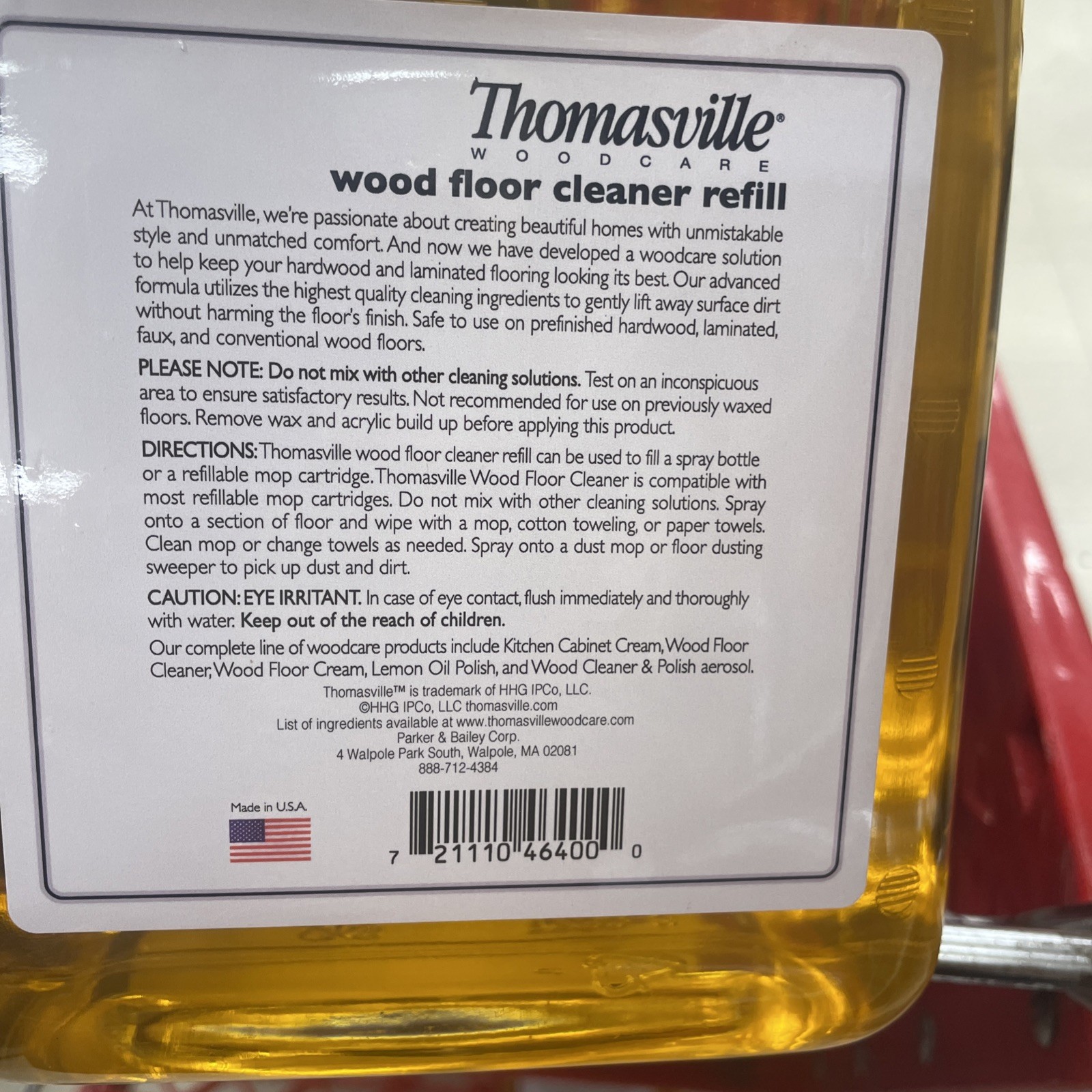 Thomasville Woodcare WOOD FLOOR CLEANER REFILL For Beatiful Wood 64 Oz