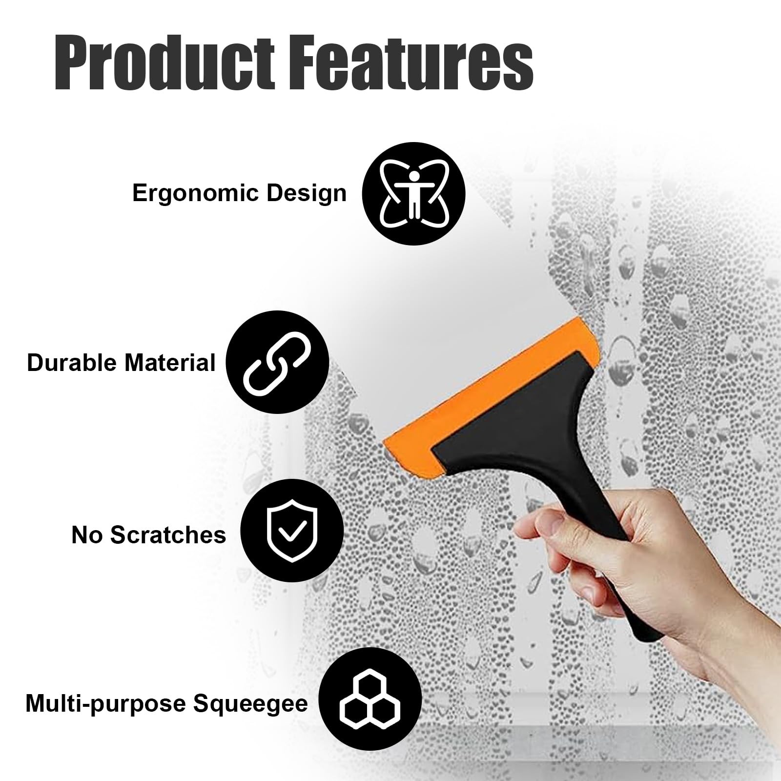 Small Silicone Window Squeegee, Car Windshield Water Blade Squeegee, Multifunct
