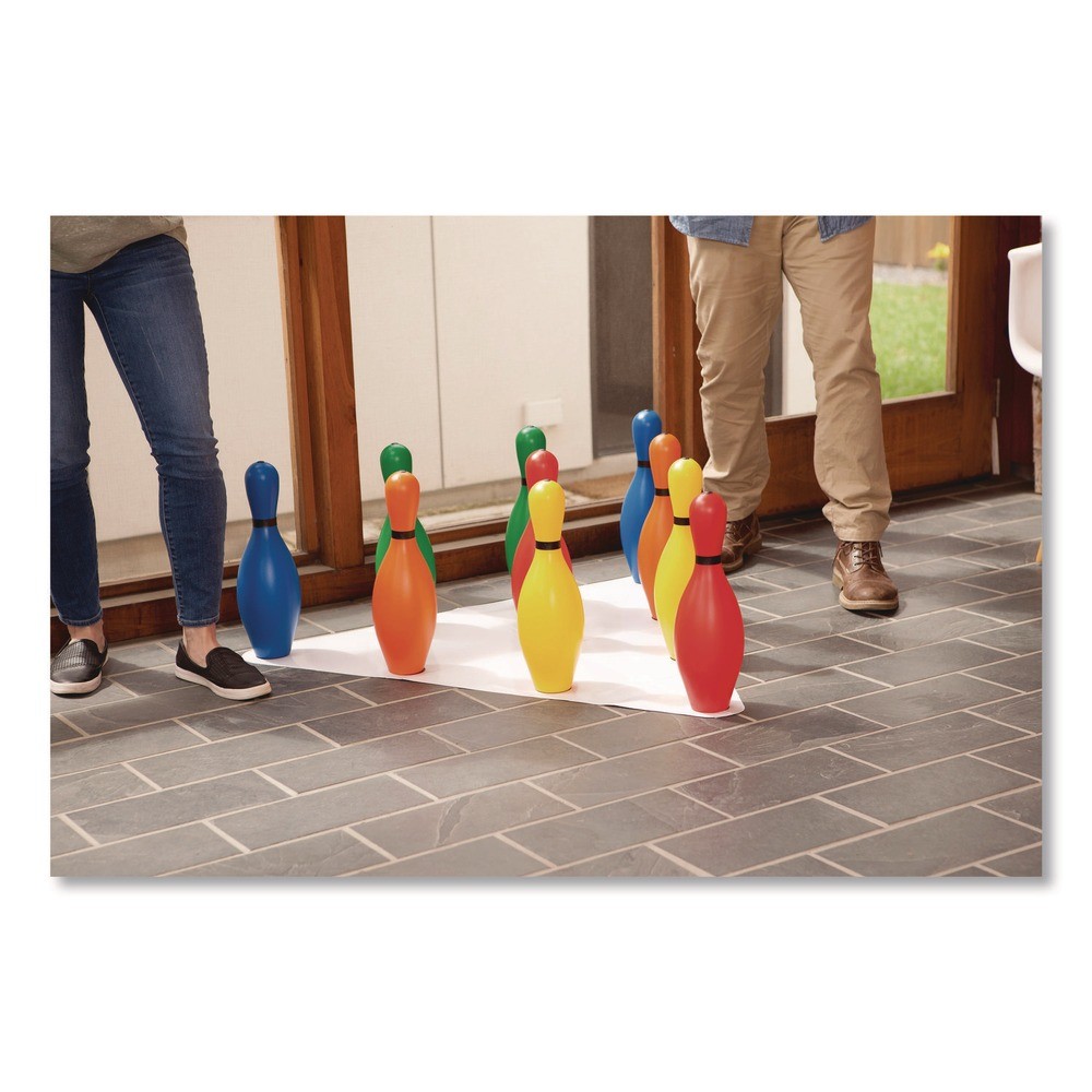 Champion Sports BP10CLR Plastic Bowling Pin Set – Assorted Colors (10/Set) New