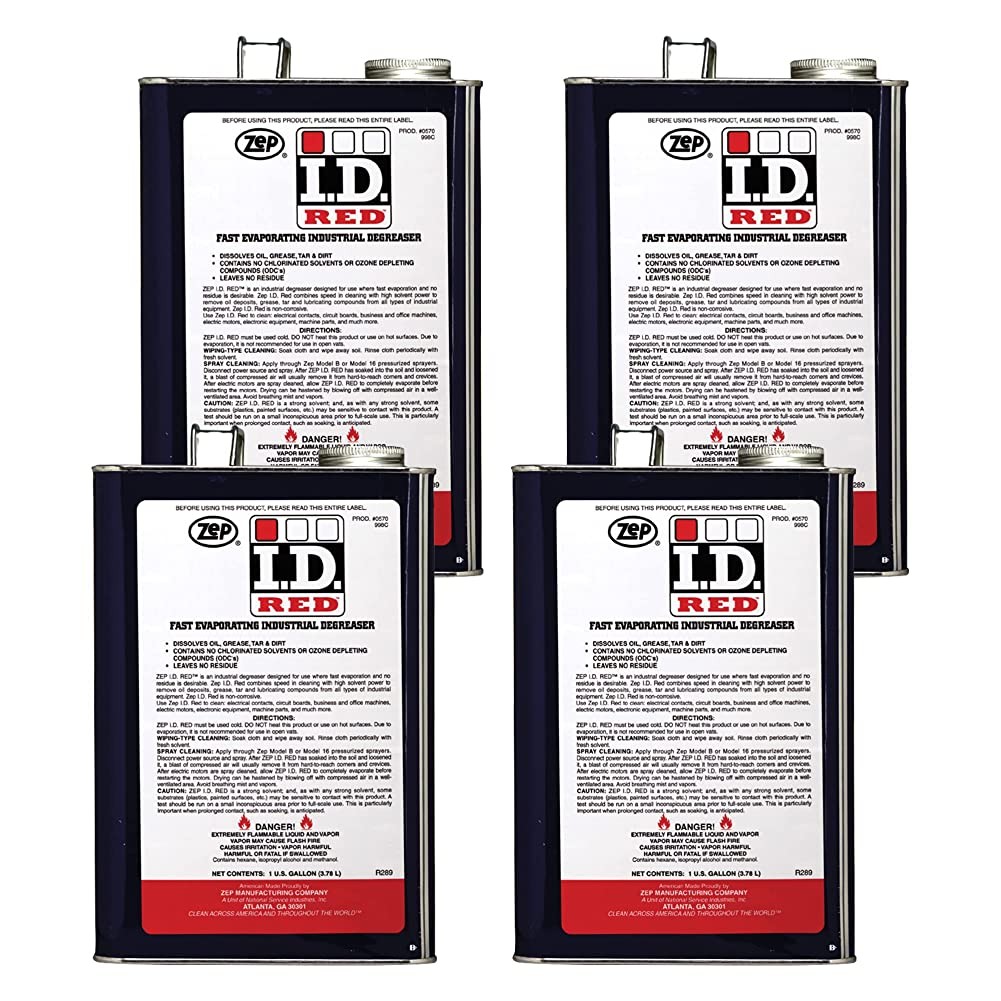 Zep I.D. Red Liquid Fast Evaporating Industrial Degreaser – 1 Gallon (Case of 4)