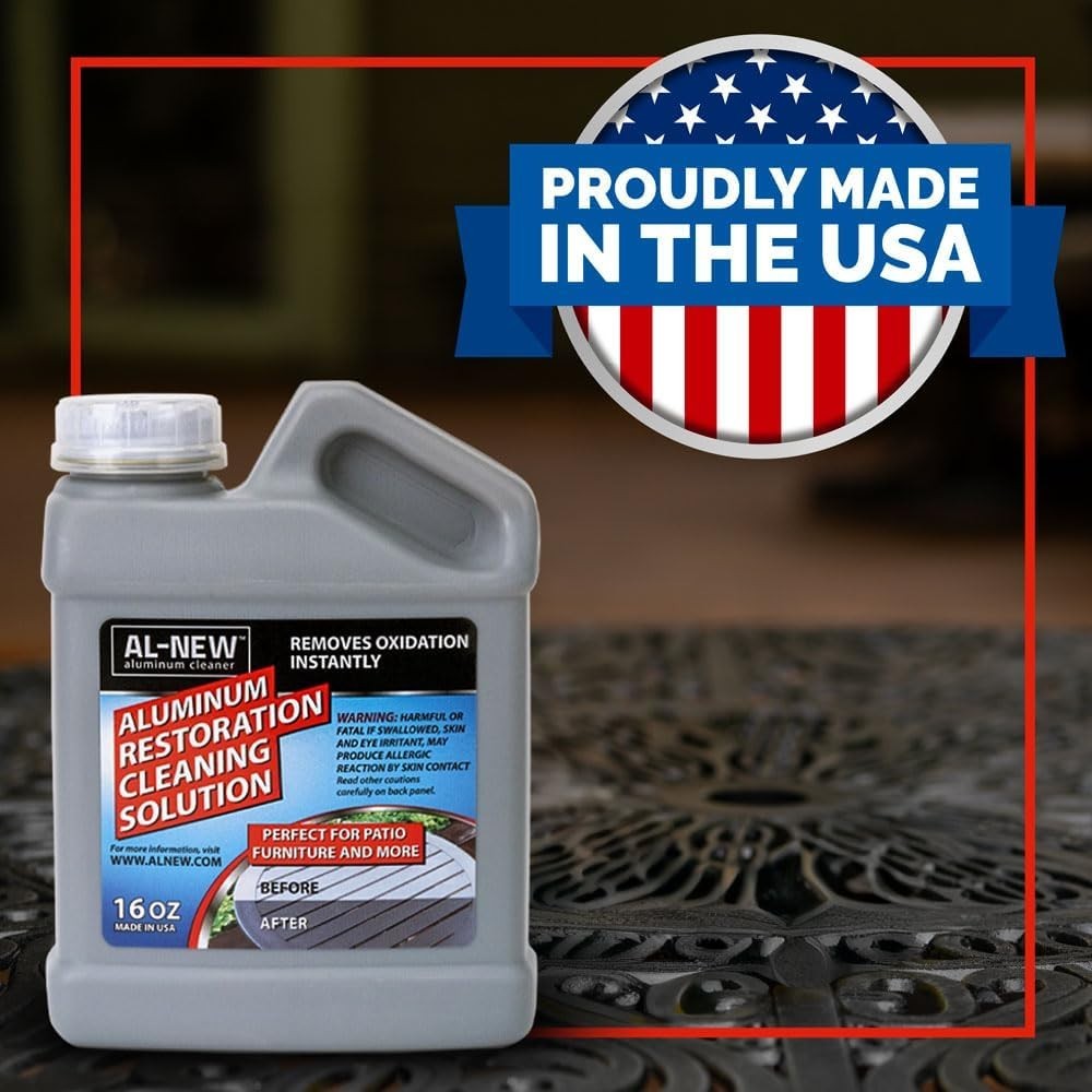 Aluminum Restoration Cleaning Solution 16oz for Patio Furniture & Metal Surfaces