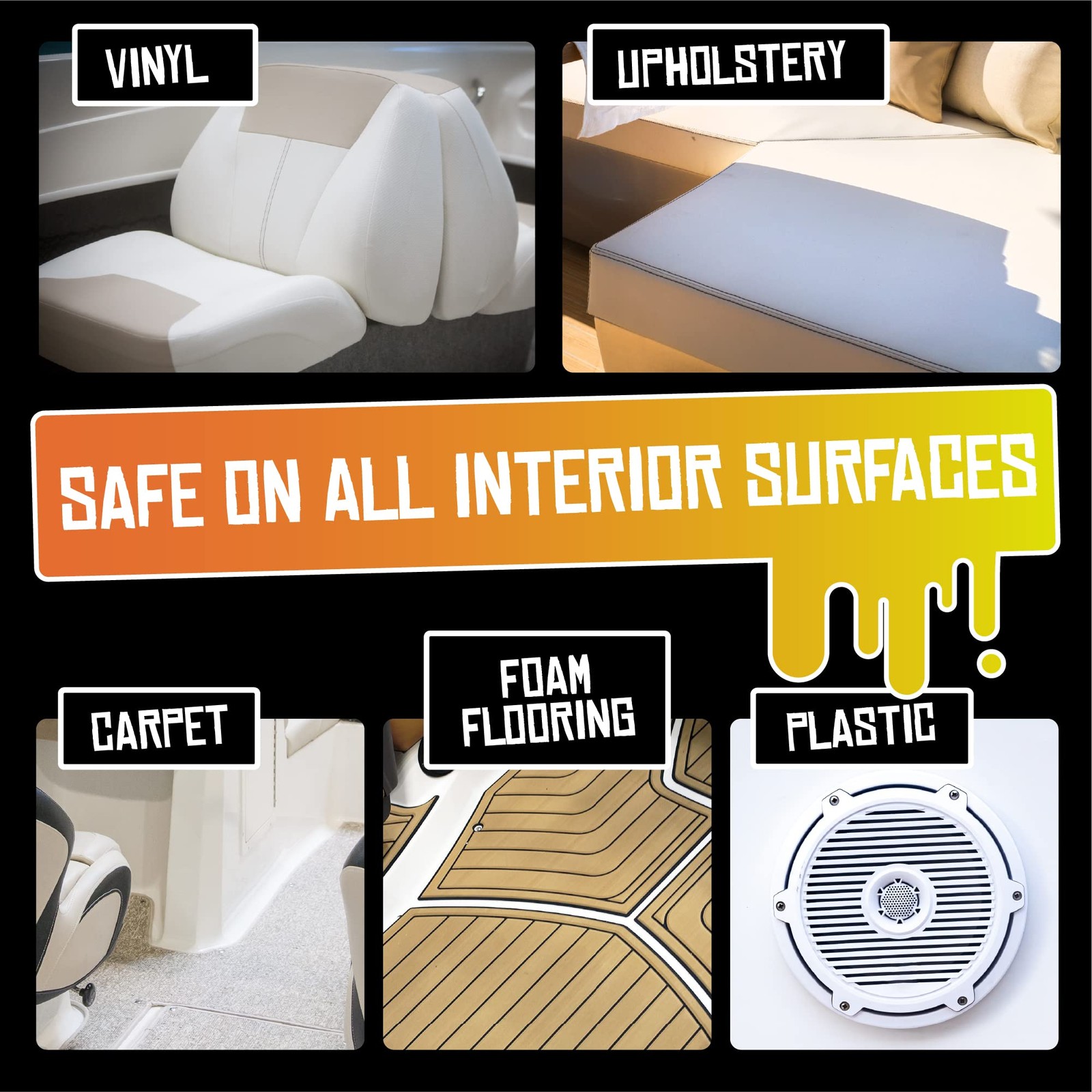 2in1 Interior Boat Cleaner & Protectant | Vinyl Boat Seat Cleaner + Ceramic U…