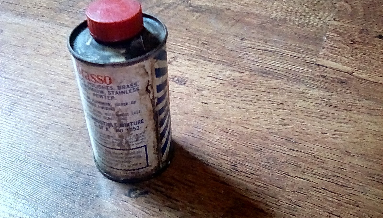 Vintage BRASSO Polish 7 FL. OZ. Can. EMPTY