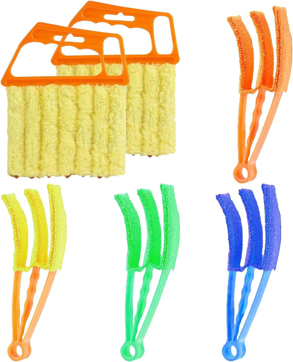 6 Pcs Window Venetian Blind Cleaner Duster Tool, Microfiber 6 Finger Duster Brus
