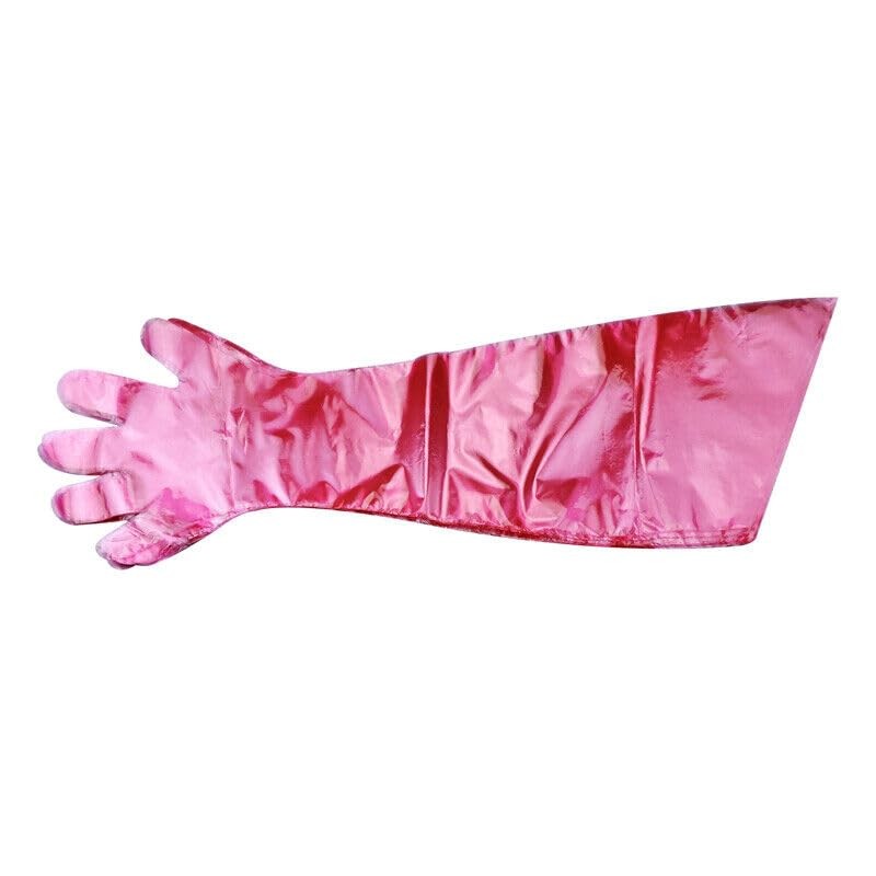 50pcs Disposable Long Plastic Gloves, Veterinary 50 Count (Pack of 1), White