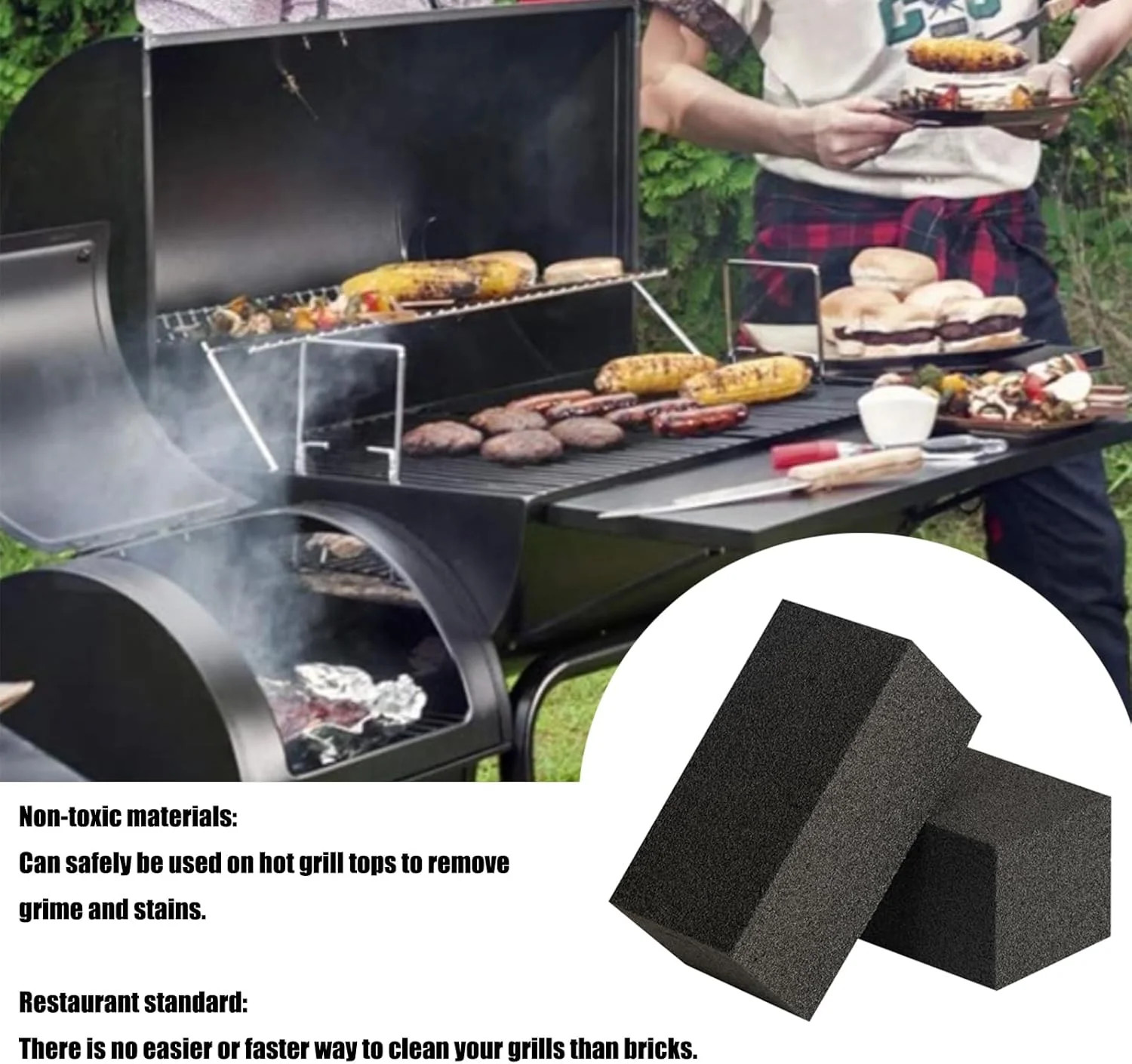 4 Pack Grill Cleaner Brick for Outdoor&Restaurant. Heavy Duty Grill Cleaning Bri