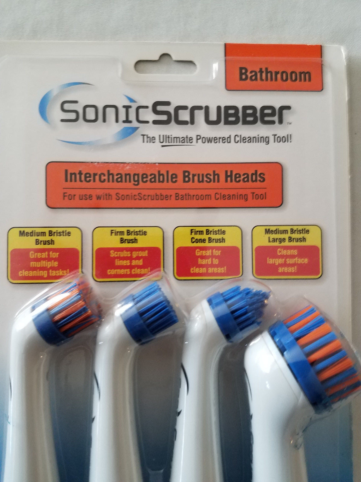 Sonic Scrubber Replacement Brush Set For Kitchen & Household & Bathroom NEW