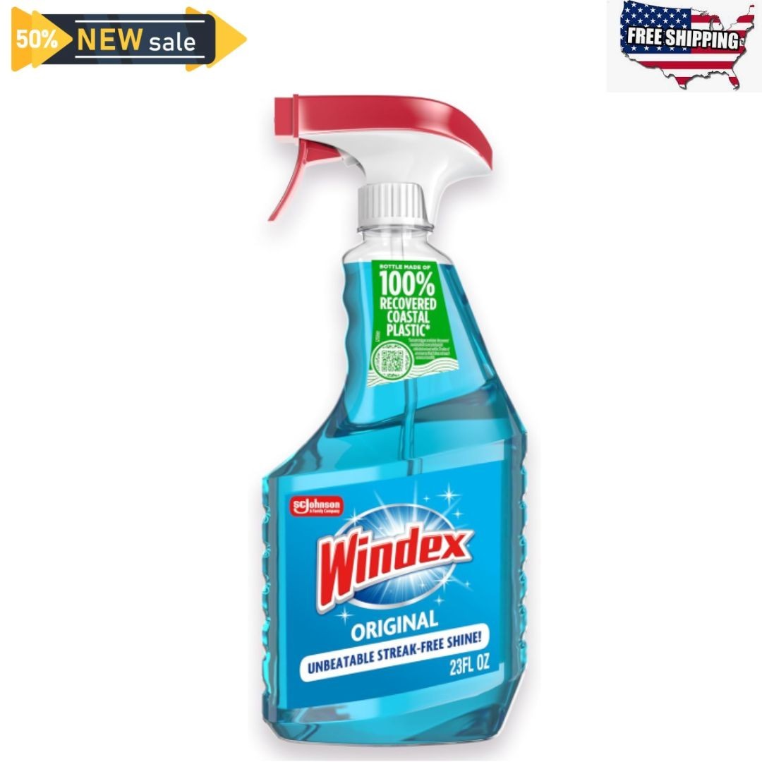 Windex Glass Window Cleaner, Original Blue, Spray Bottle, 23 fl oz New