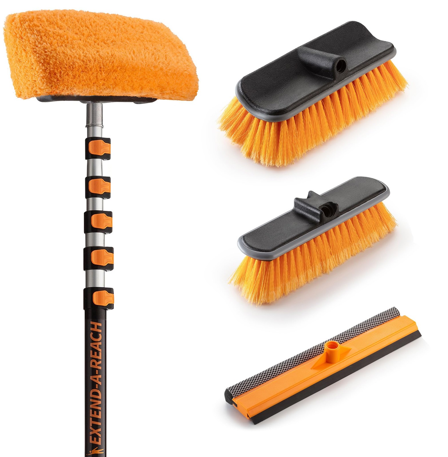 30-Foot Exterior House Cleaning Brush Set with 5-24 ft Extension Pole // Viny…