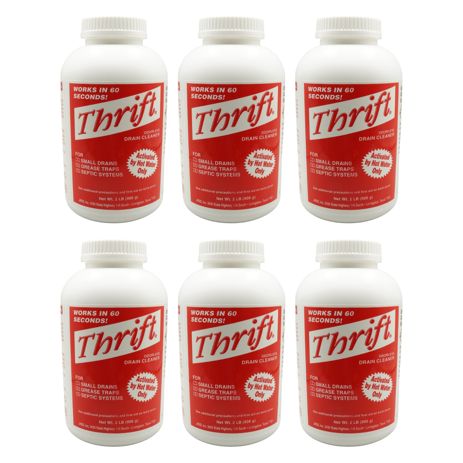 Thrift T-200 Drain Cleaner 2 lb Granular Drain Opener (6 Pack) FREE SHIPPING
