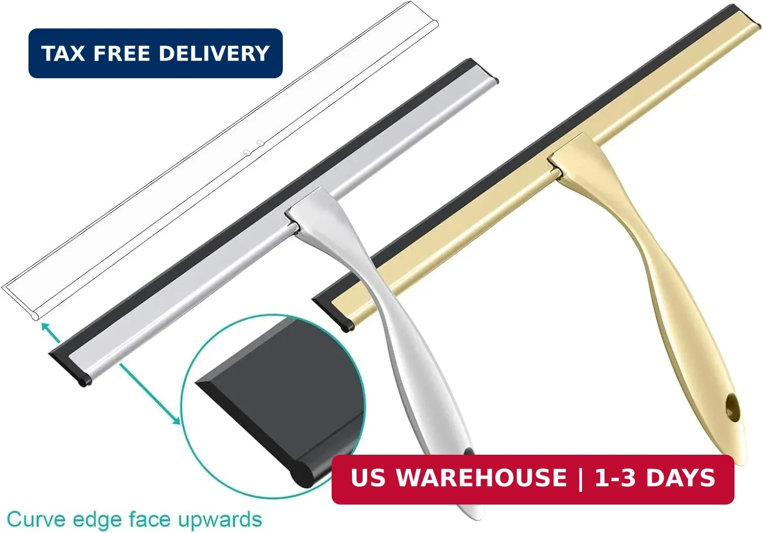 Standard Shower Glass Doors Squeegee Replacement Silicone Rubber Blade 10 inch 2