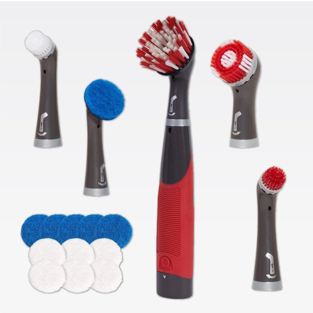 Rubbermaid Reveal Power Scrubber 18-Piece Kit Cordless Electric Battery Powered