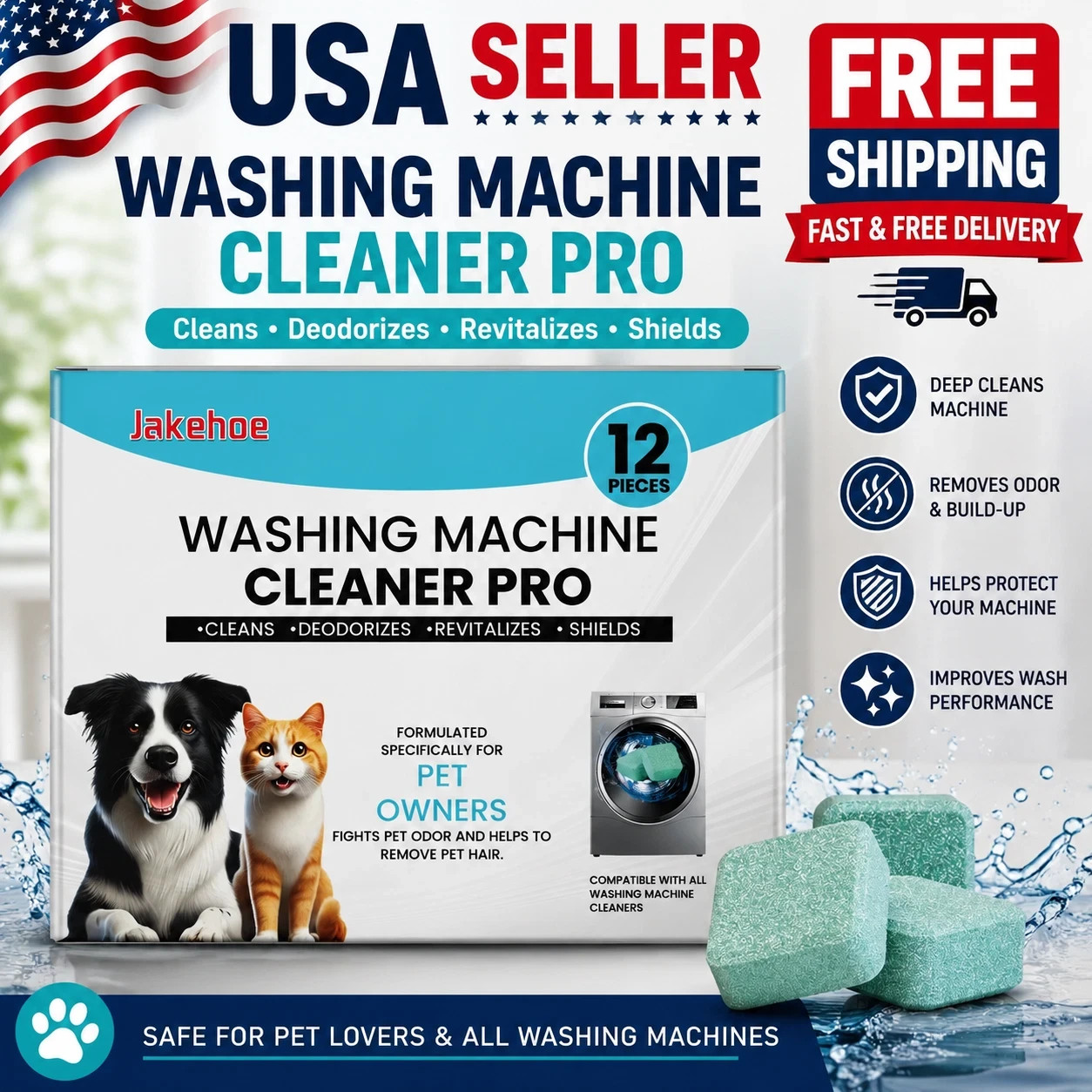 Uproot Clean Washing Machine Cleaner Tablets – 12 Pack USA FREE FAST SHIPPING ✅