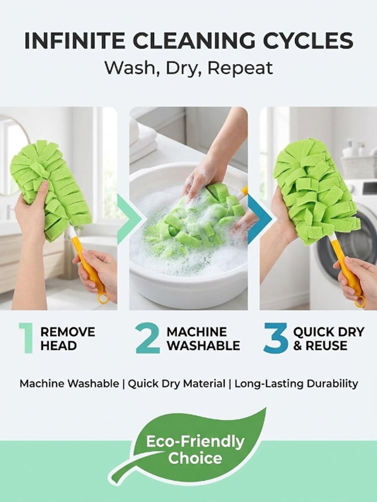 Chenille Duster Reusable Washable Microfiber Dust Fleece Damp Duster Pads Ref…