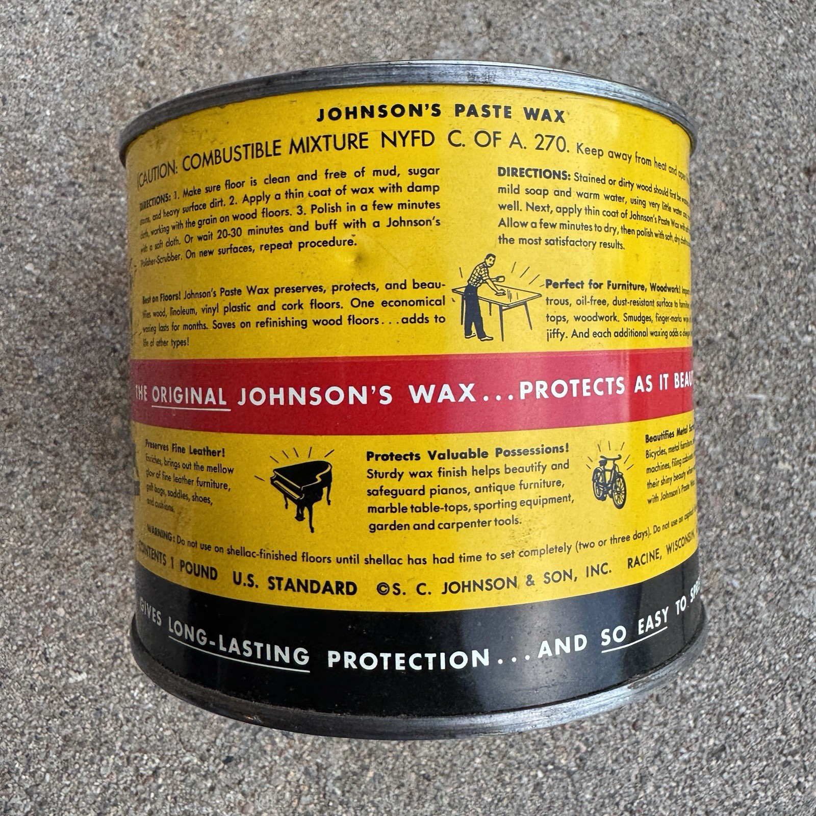 Johnson’s Paste Wax 1 Lb .2 oz in vintage can