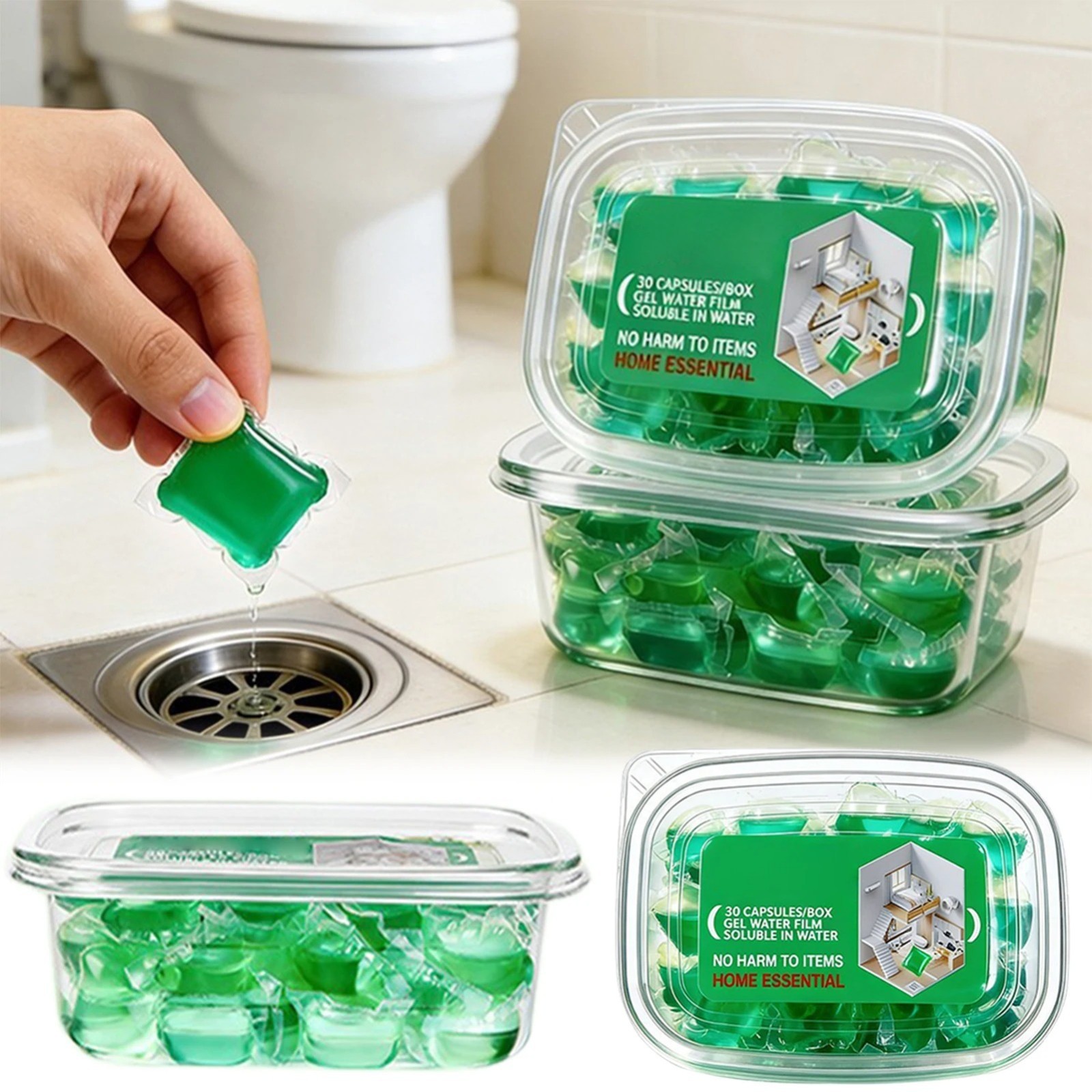 Drain Cleaner Gel Odor Remover Sink Sewer Freshener Kitchen Bathroom