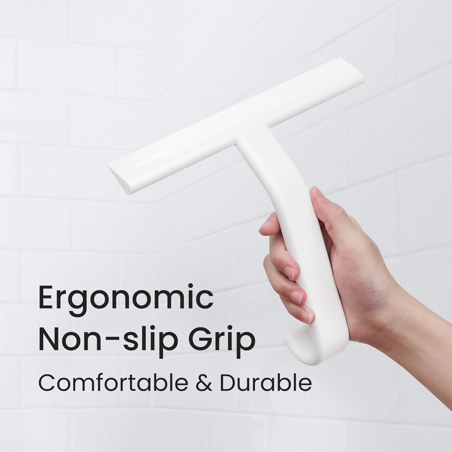Dancemoon Justhang Shower Squeegee for Glass Doors, All-In-One Piece Silicone Sq