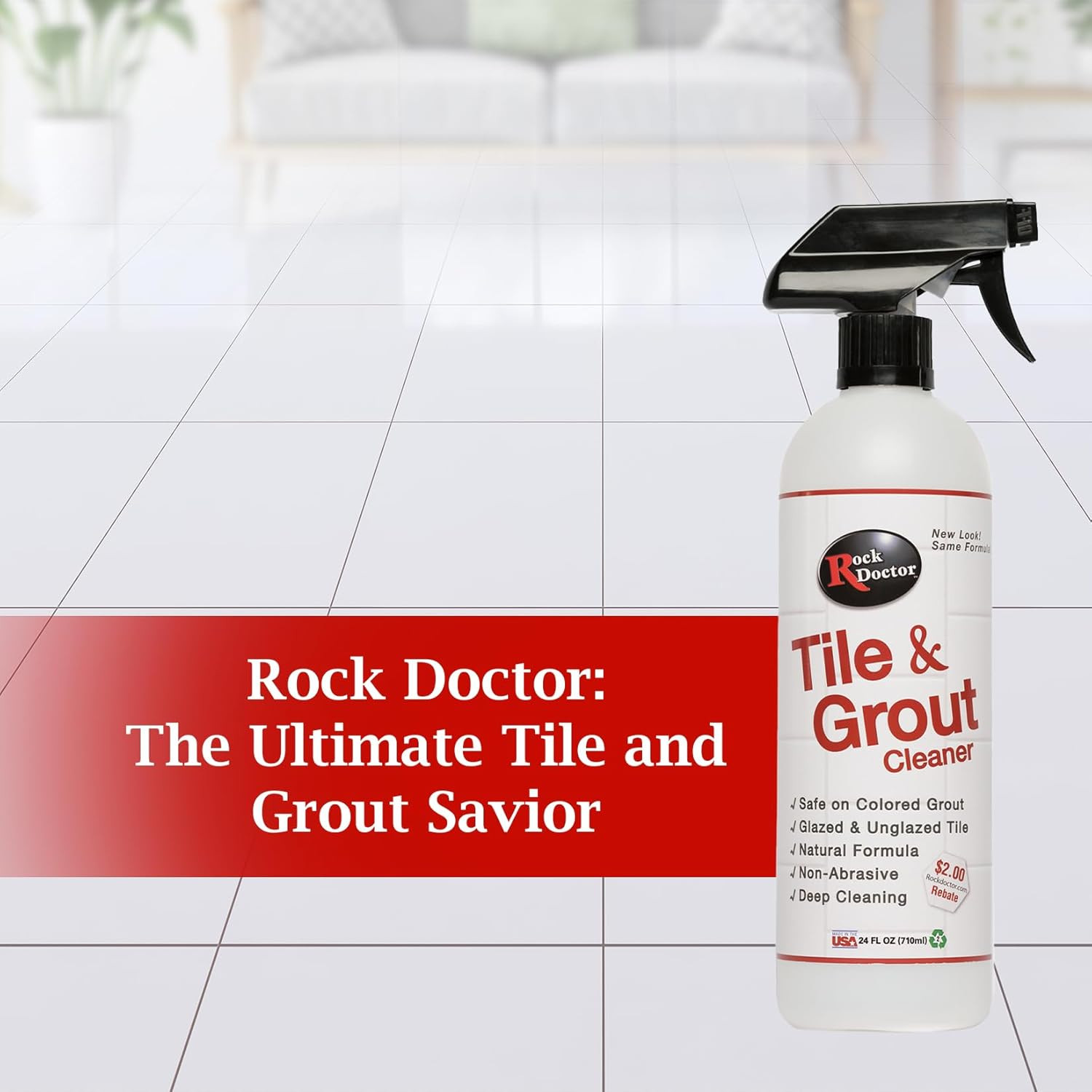 Natural Tile Grout Cleaner Heavy Duty Non-Abrasive
