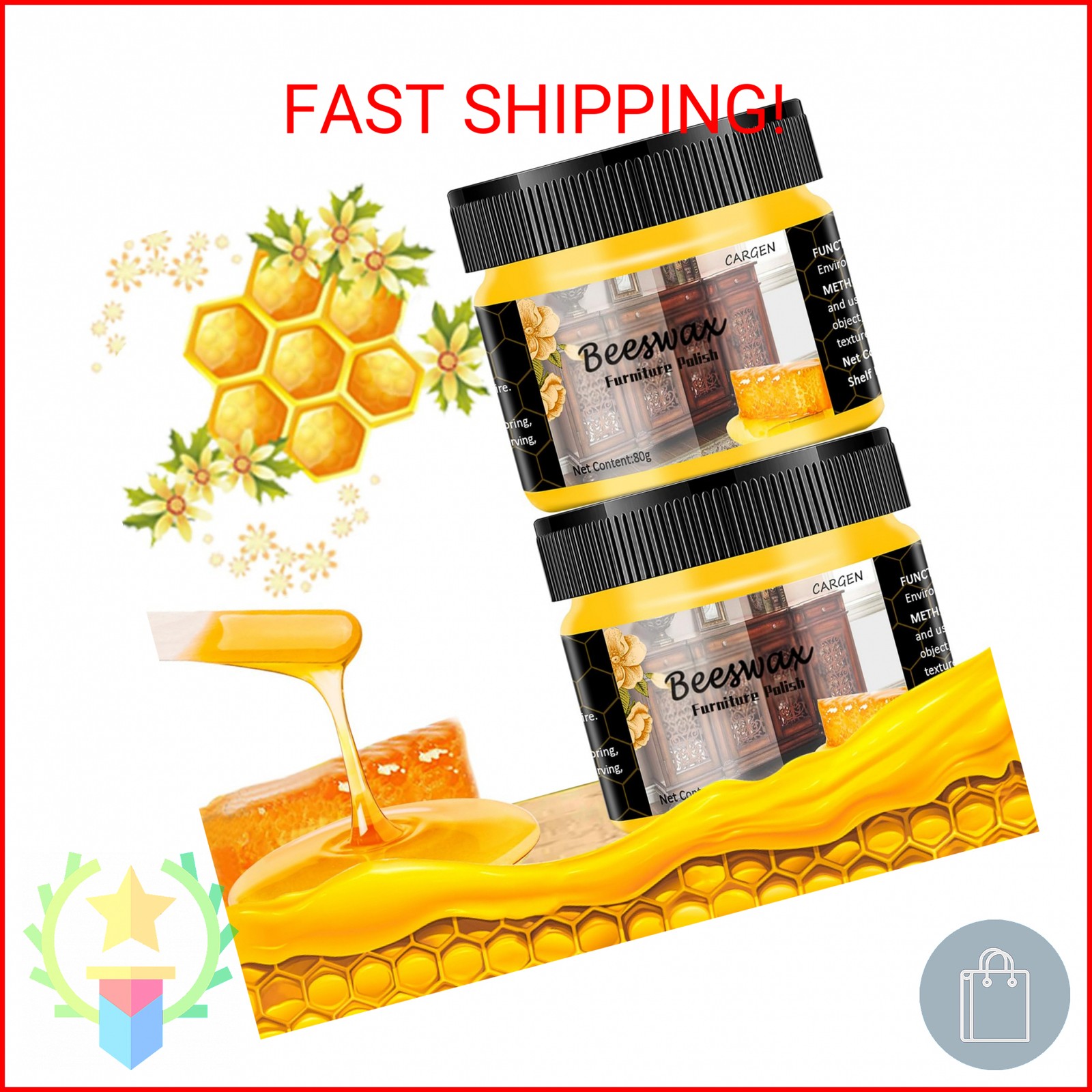 CARGEN Beeswax Furniture Polish, Wood Seasoning Beeswax for Furniture Wood Wax f