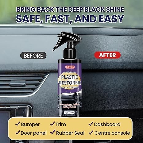 Black Plastic Restorer for Cars – Ceramic Trim Coating Restores Faded Black Trim